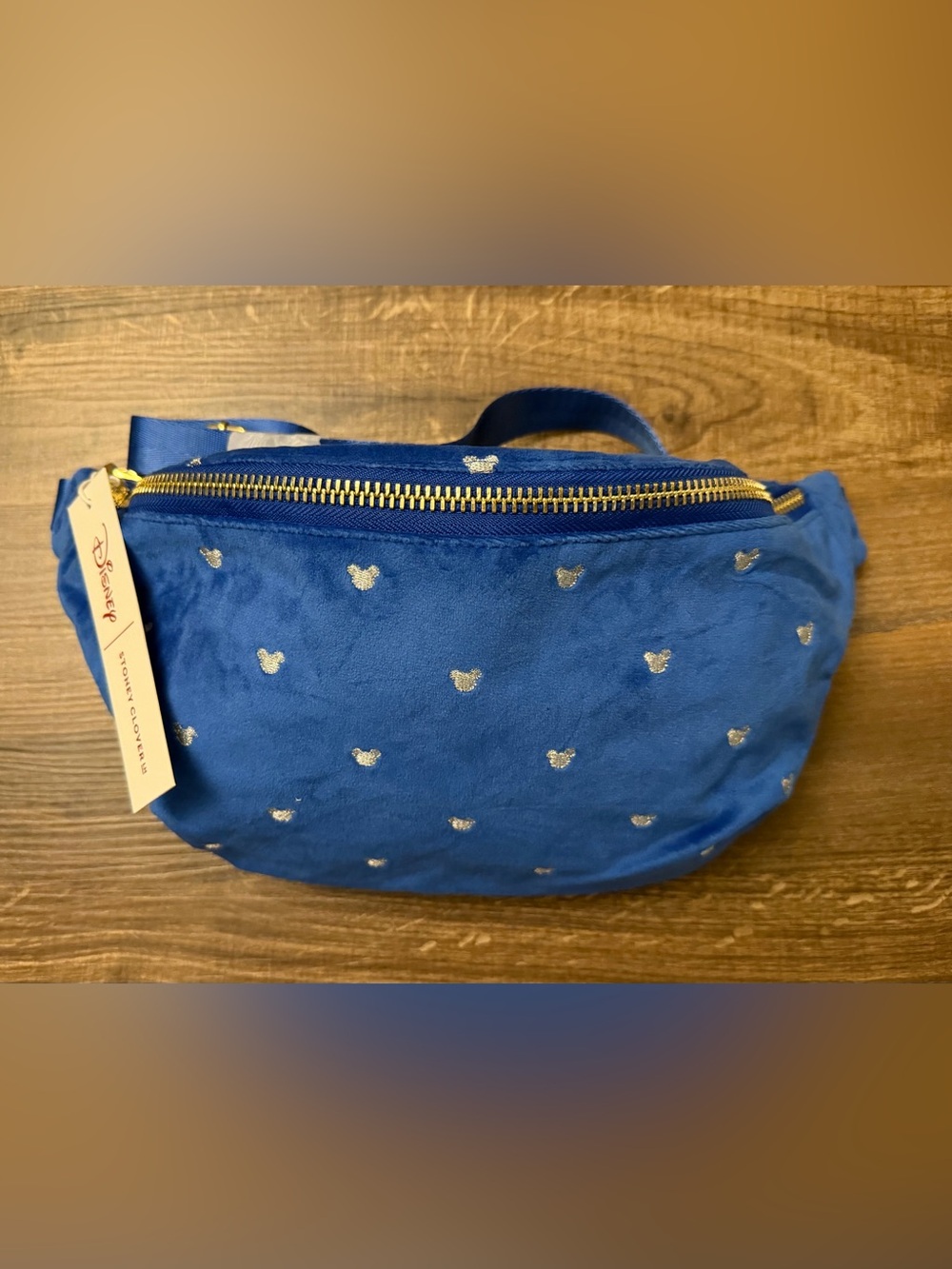 RARE NWT Stoney Clover Lane x Disney Lights Aglow Jumbo Fanny Pack Blue Velvet